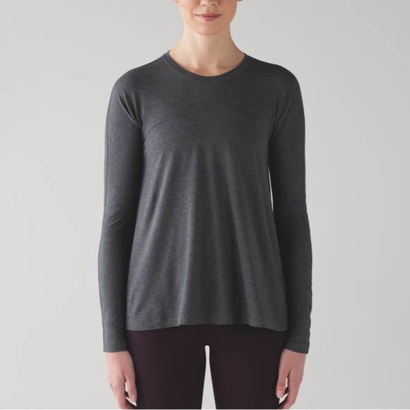 Lululemon Acadia Gray High Low Long Sleeve Top - Picture 6 of 13